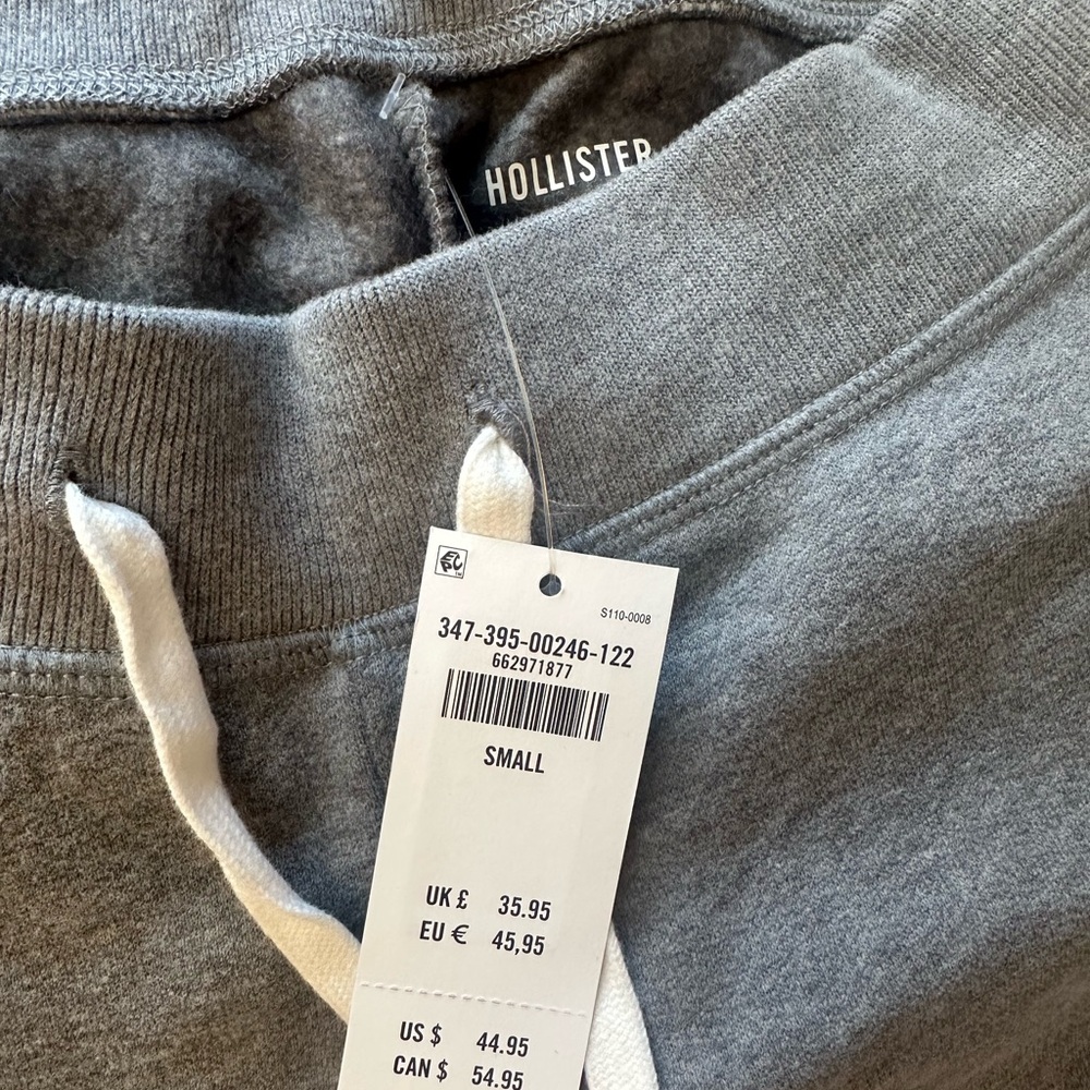 Hollister Gray Sweatpants with White Drawstring - Picture 2 of 2